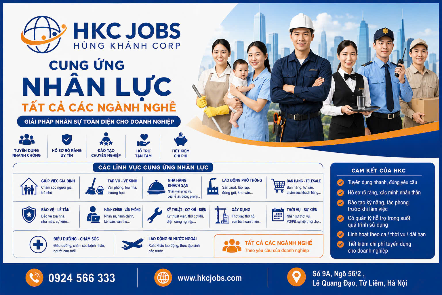 HKC – Giải pháp cung ứng nhân lực toàn diện cho mọi ngành nghề.